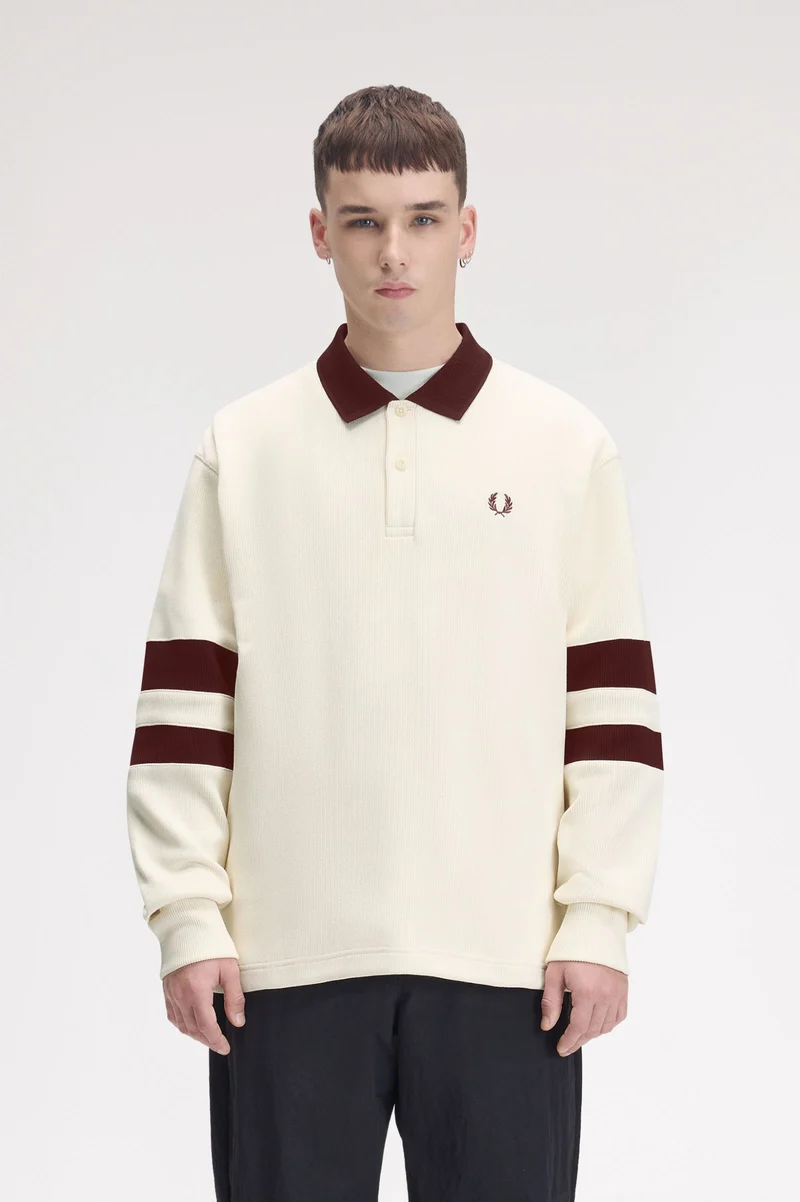 TIPPEDSLEEVE COLLARED SWTSHIRT - 560 Ecru