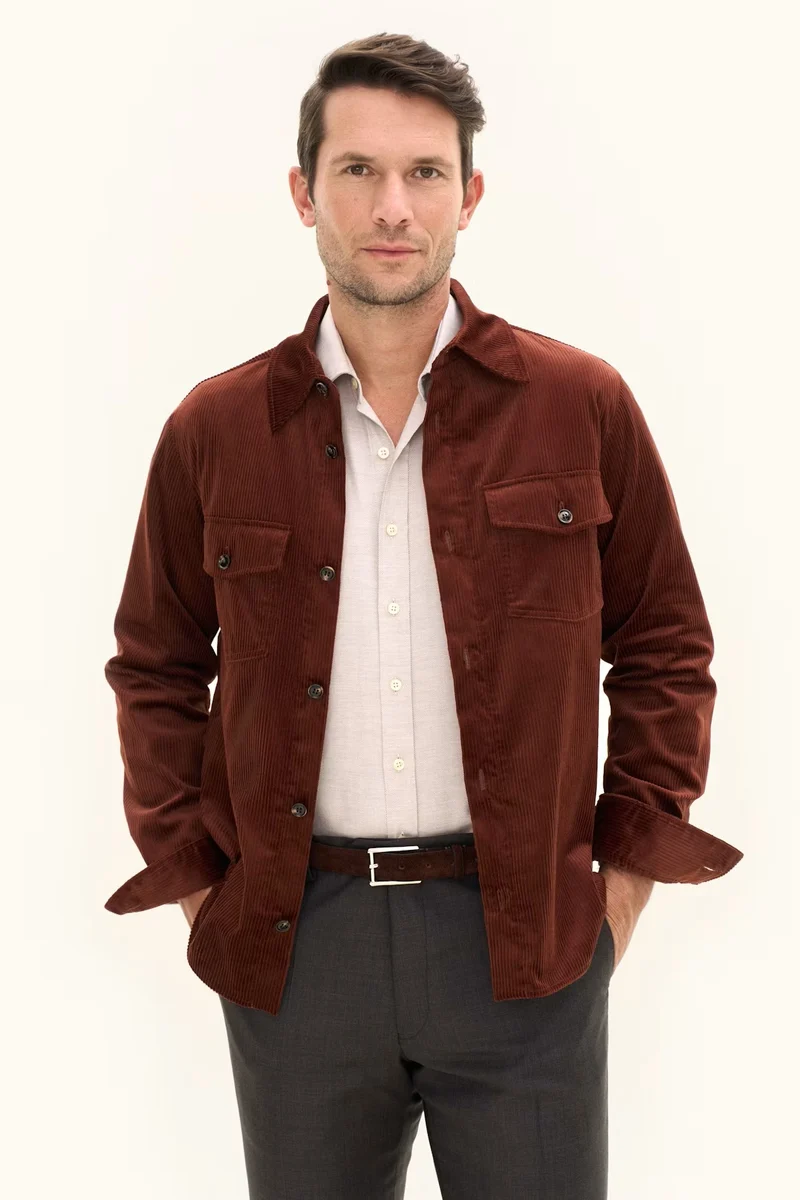 Magnus Shirt Jacket - 643 Orange Rust