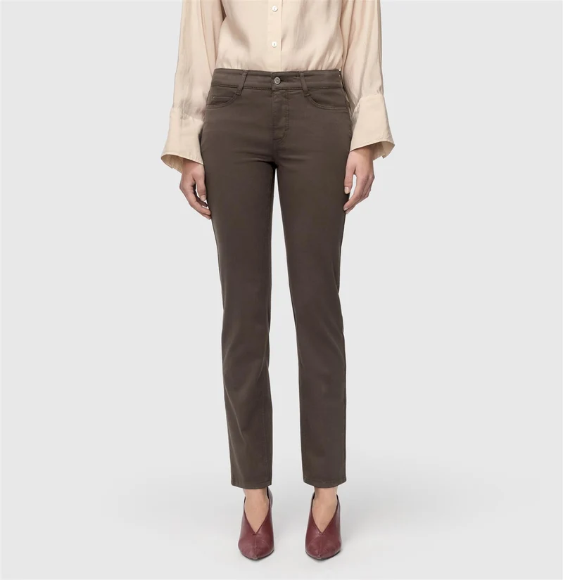 MAC DREAM Straight Leg brun damebukse med stretch | MAC Jeans