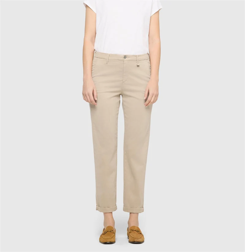 MAC CHINO Turn Up – beige chinos med stretch