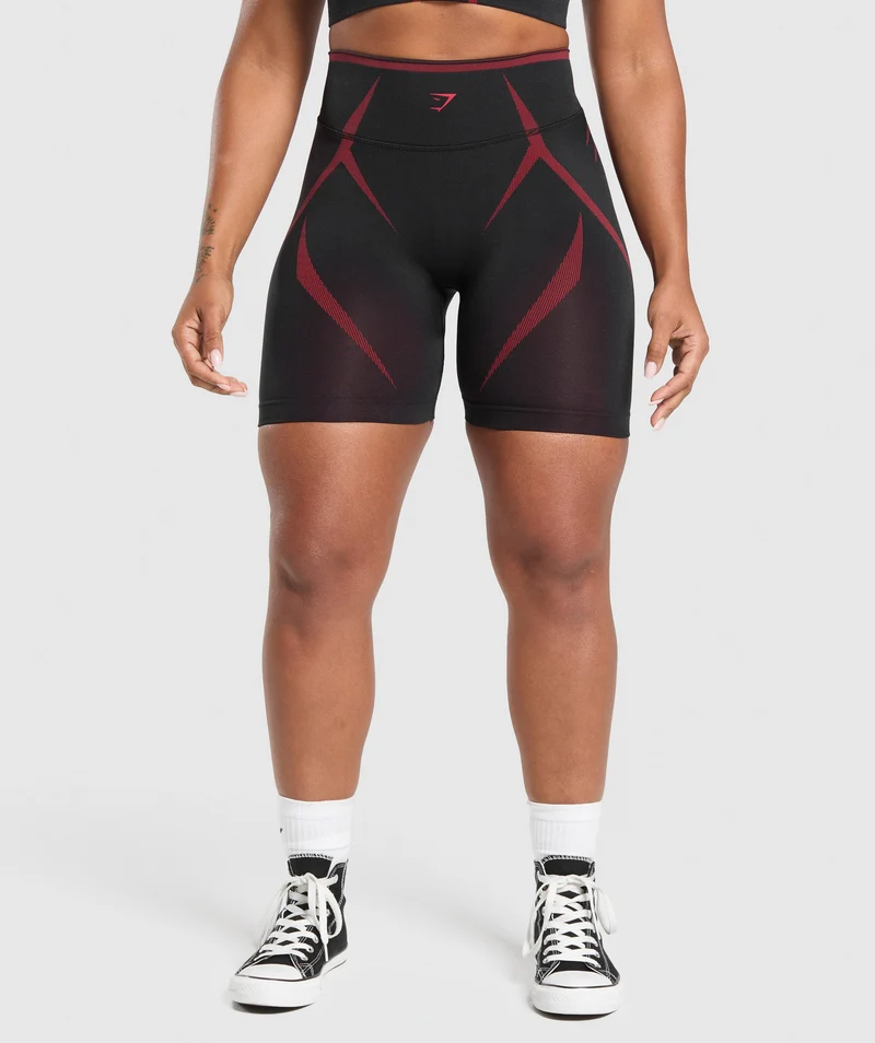 Gymshark Apex Lift Seamless Short - Black/Carmine Red
