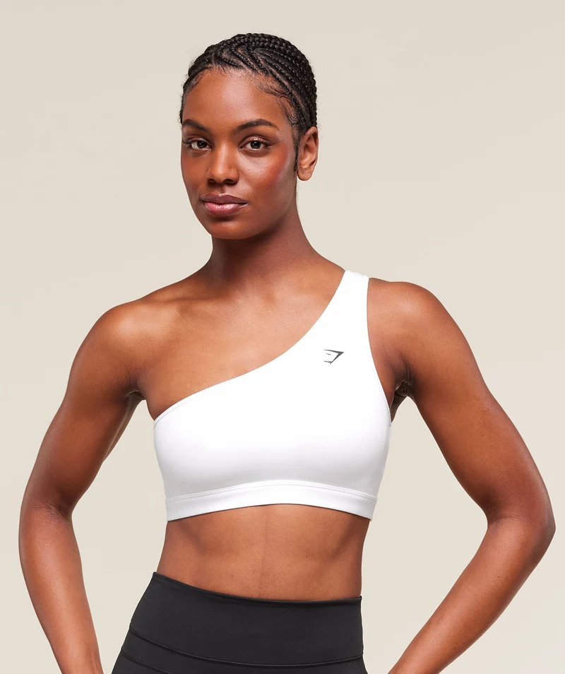 Gymshark Asymmetric Sports Bra - White