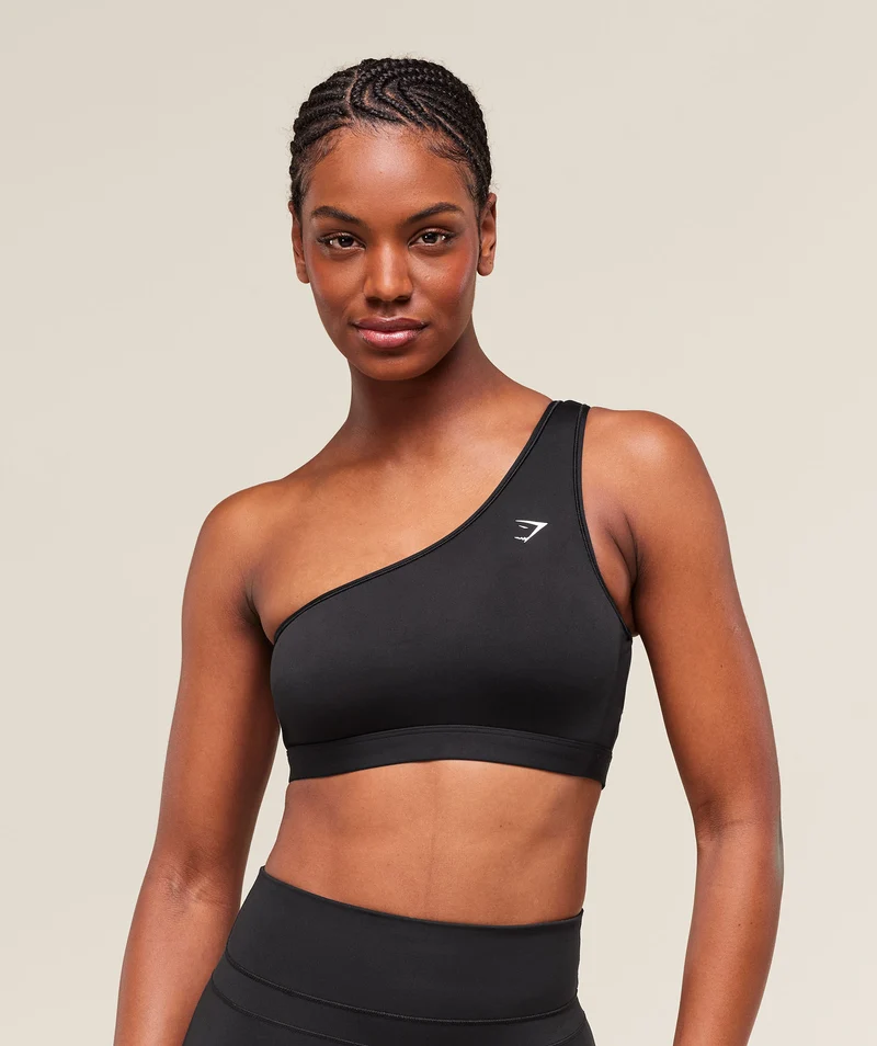 Gymshark Asymmetric Sports Bra - Black