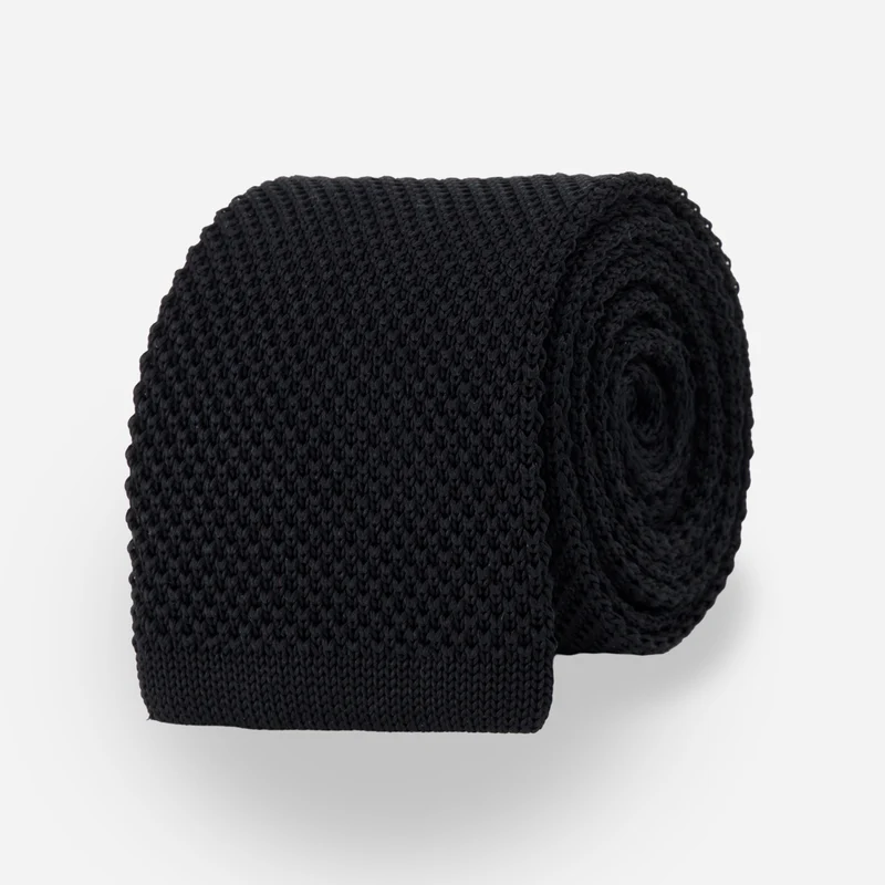 Silk Knit Black Tie