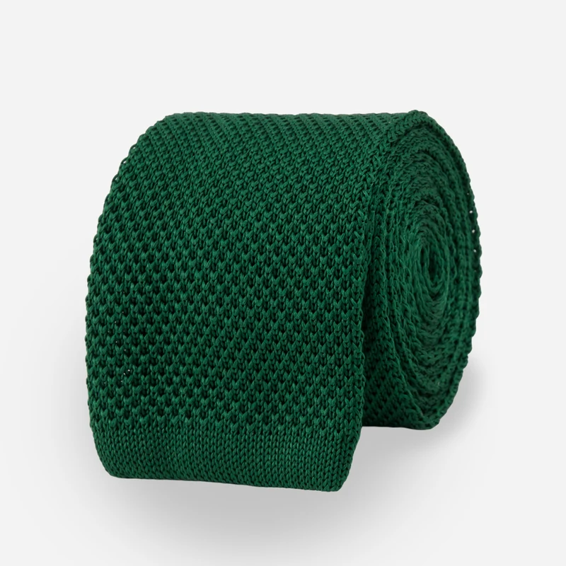 Silk Knit Hunter Green Tie