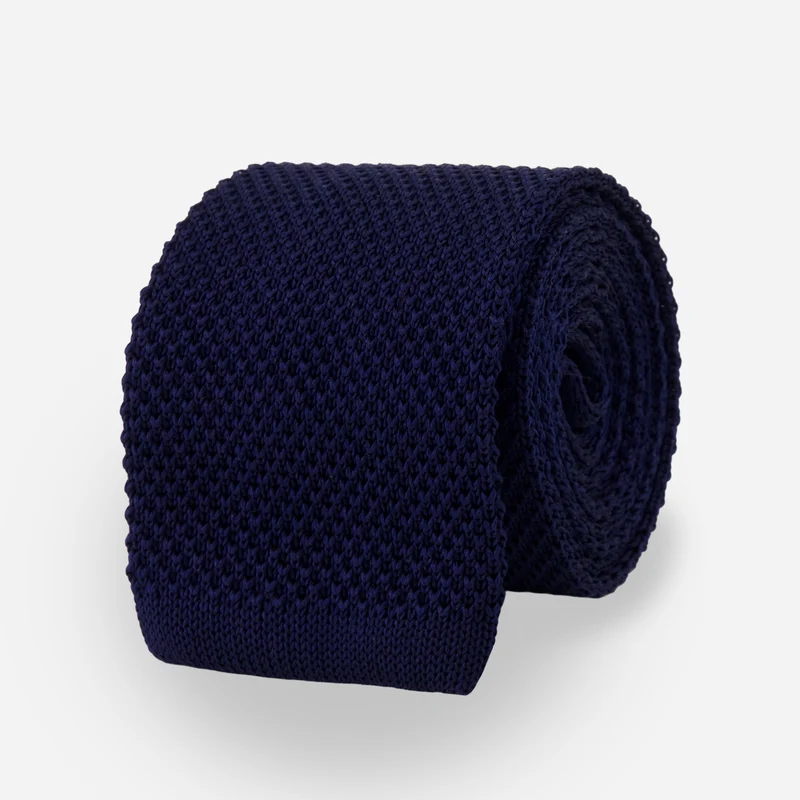 Silk Knit Navy Tie
