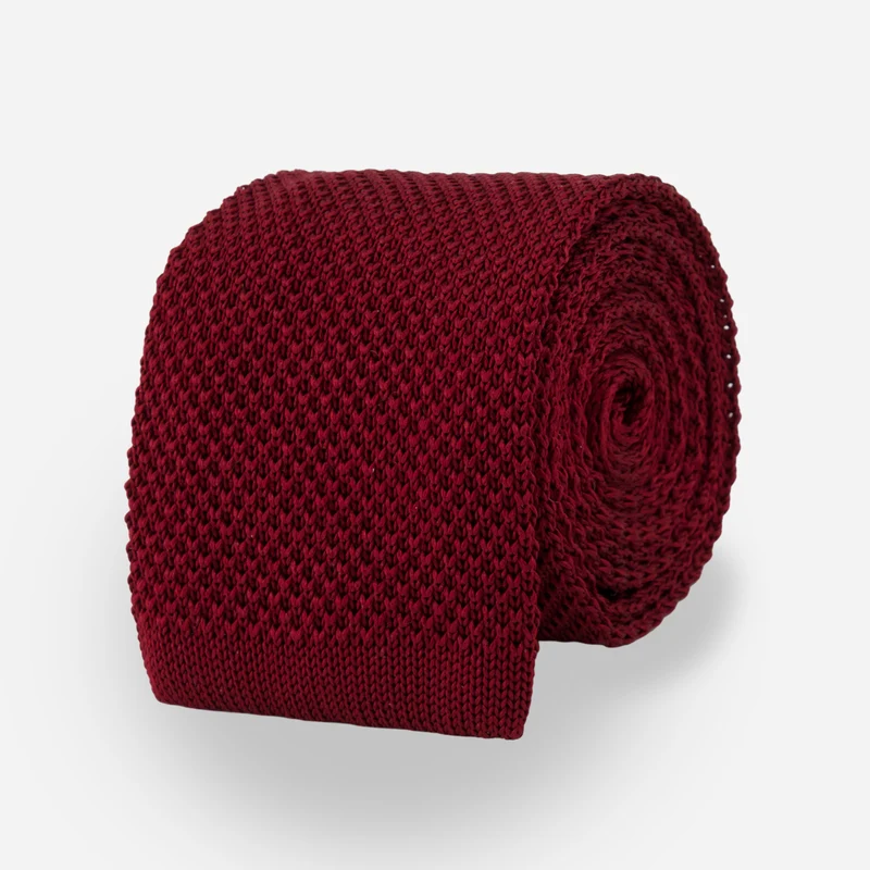 Silk Knit Burgundy Tie