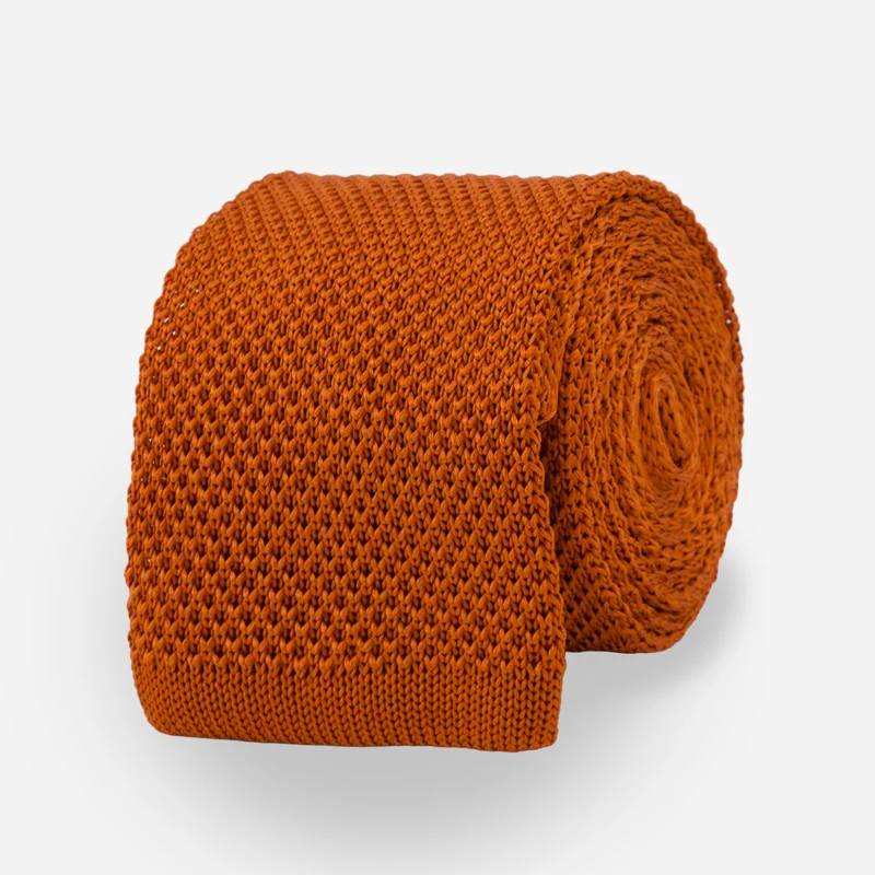 Silk Knit Burnt Orange Tie