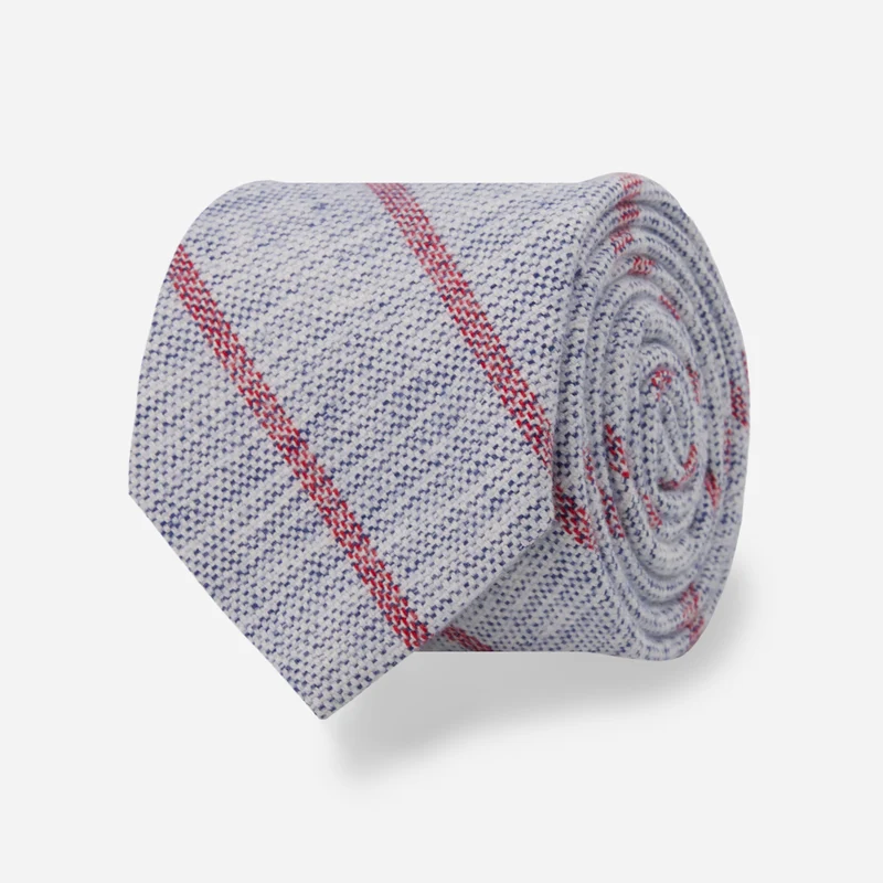 Original Madras x The Tie Bar Shadow Stripe Silver Tie