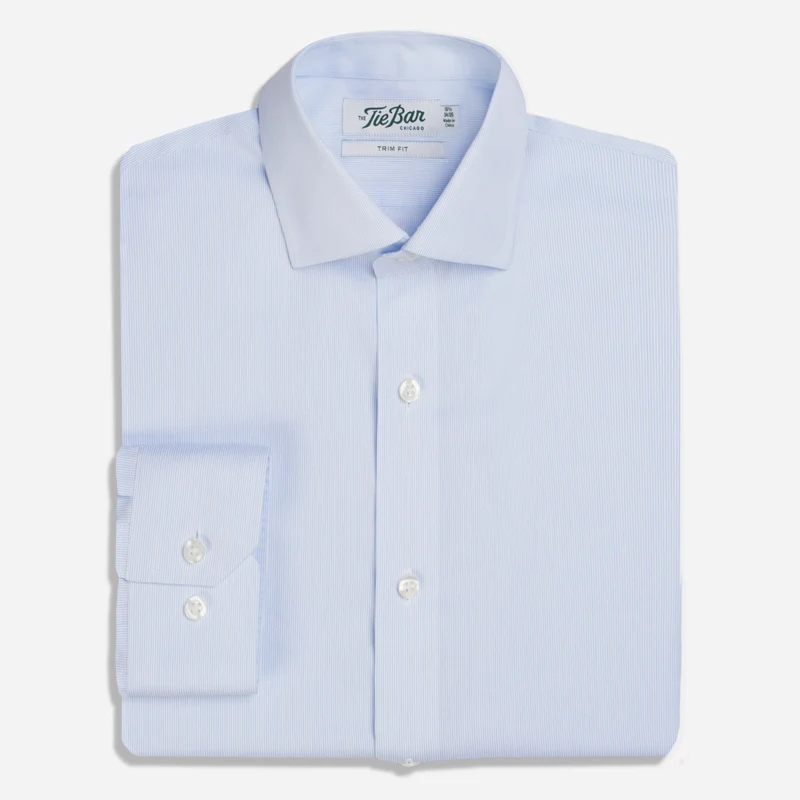 Pinpoint Hairline Stripe Blue Non-Iron Dress Shirt