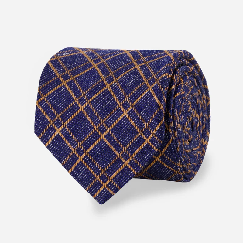 Bari Grid Navy Tie