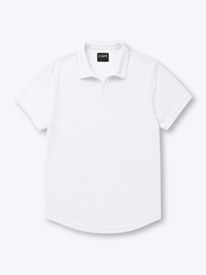 SoHo Ribbed Polo | White Signature-Fit