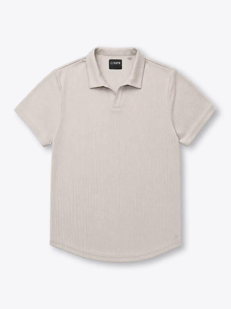 SoHo Ribbed Polo | Sand Dune Signature-Fit