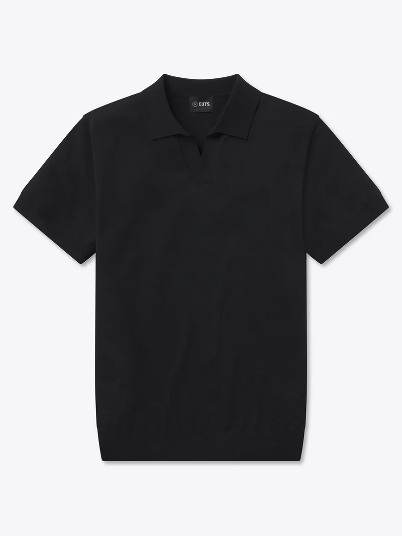 Riviera Knit Polo | Black Signature-Fit