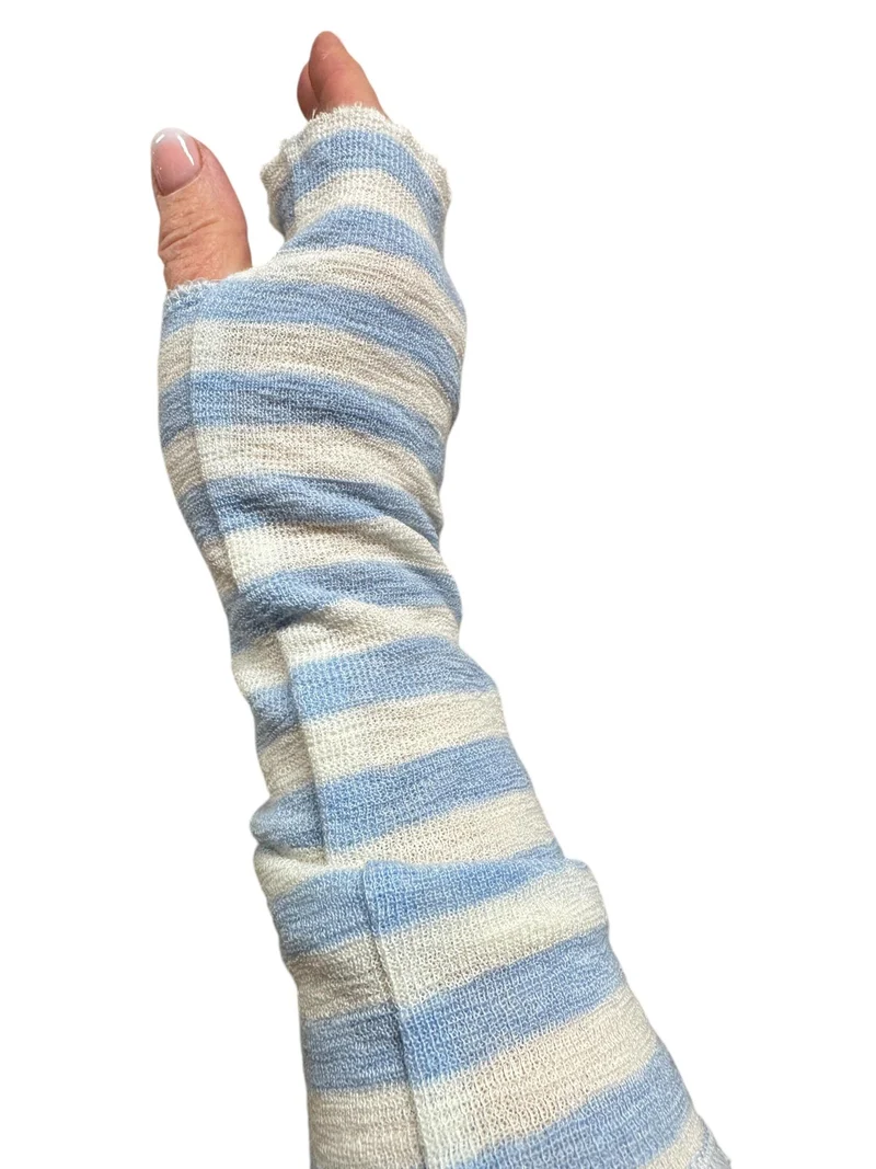 Pulsvarmere raw white/sky blue melange