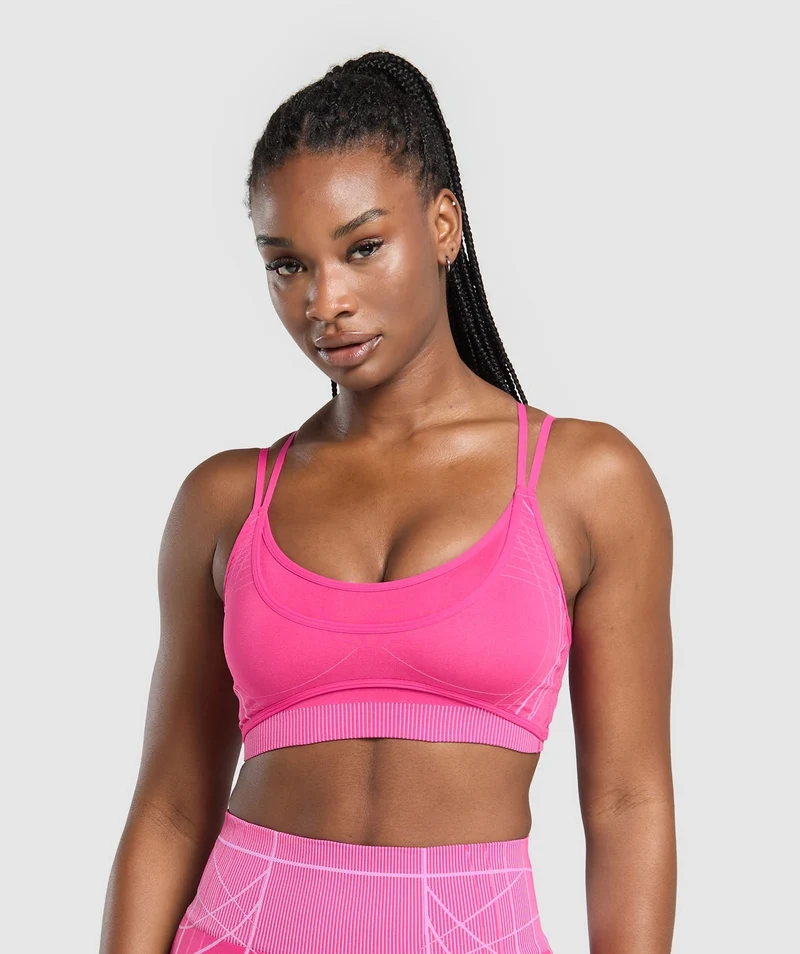 Gymshark Apex Seamless Strappy Sports Bra - Valley Pink/Sour Pink
