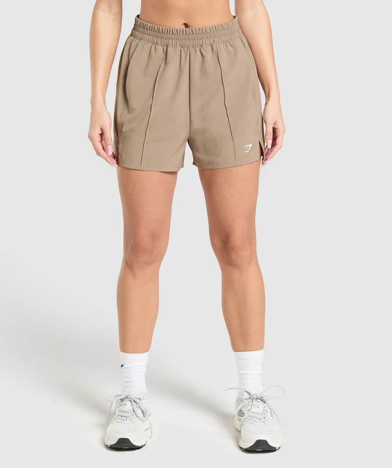 Gymshark Pintuck Short - Lifestyle Brown
