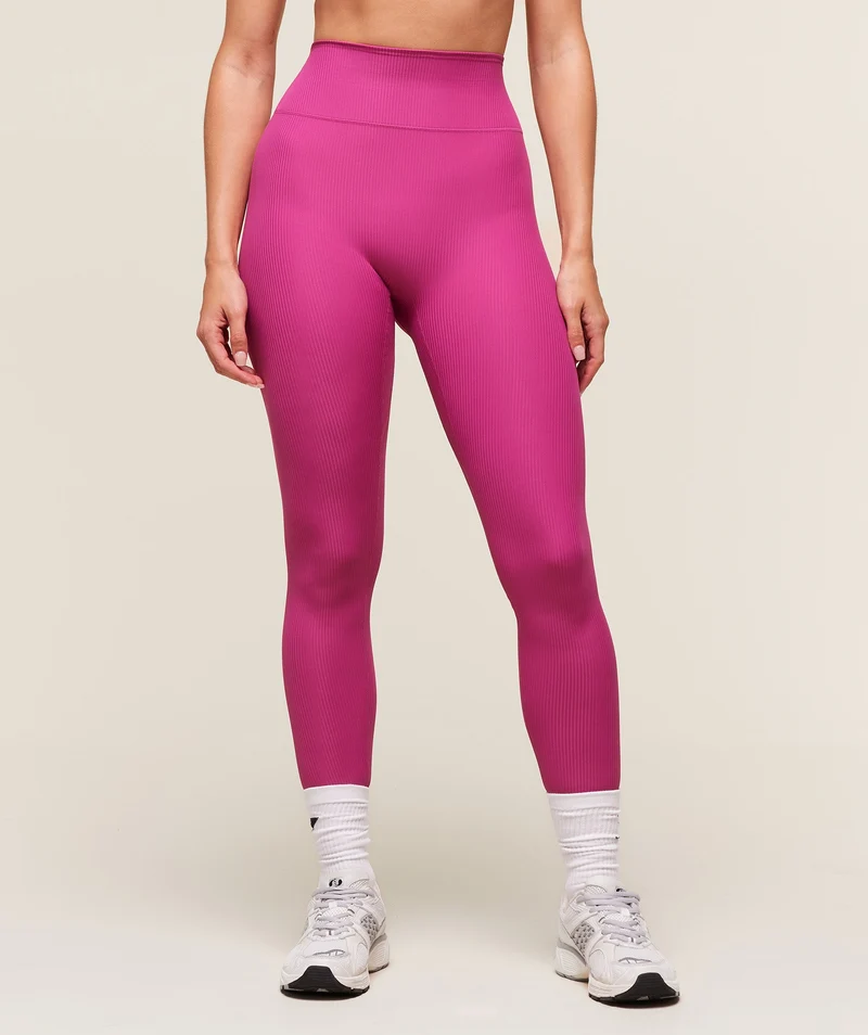 Gymshark Ribbed Contour Leggings - Winning Pink