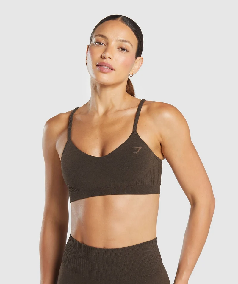 Gymshark Rest Day Seamless Modal Bralette - Bros Walnut Brown Marl