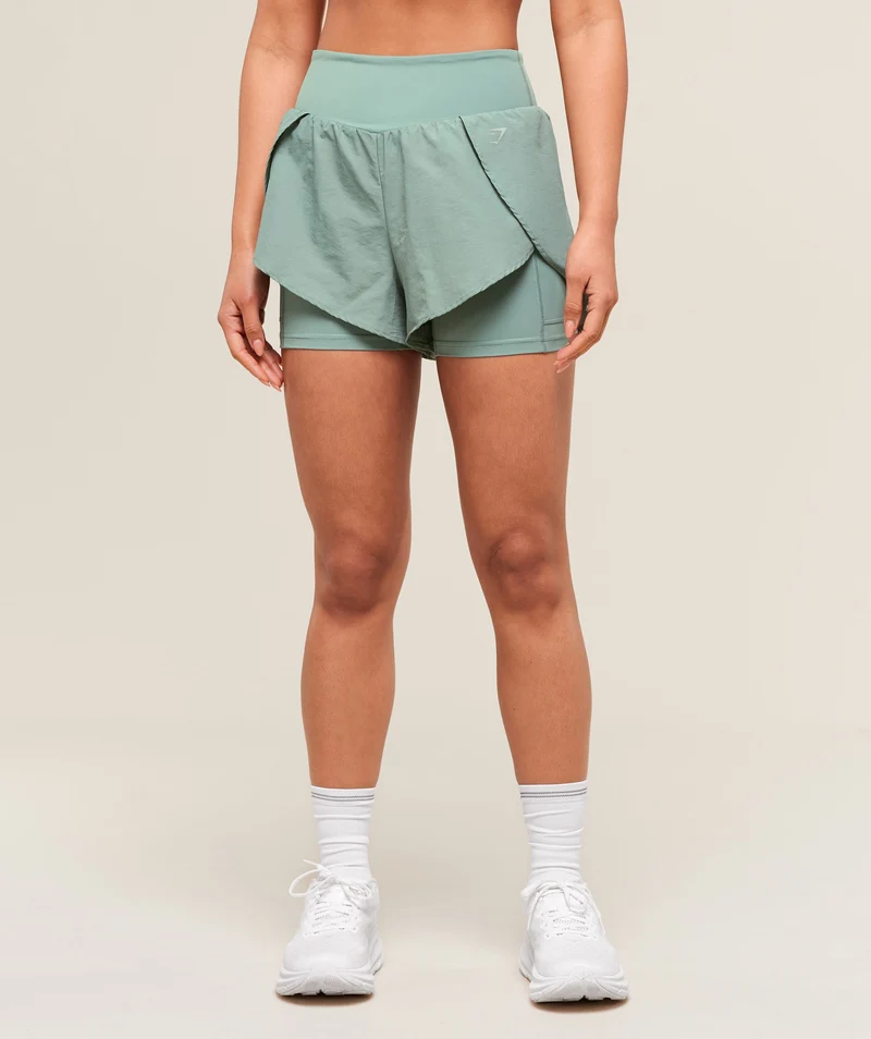Gymshark Running 2-in-1 Shorts - Celeste Blue