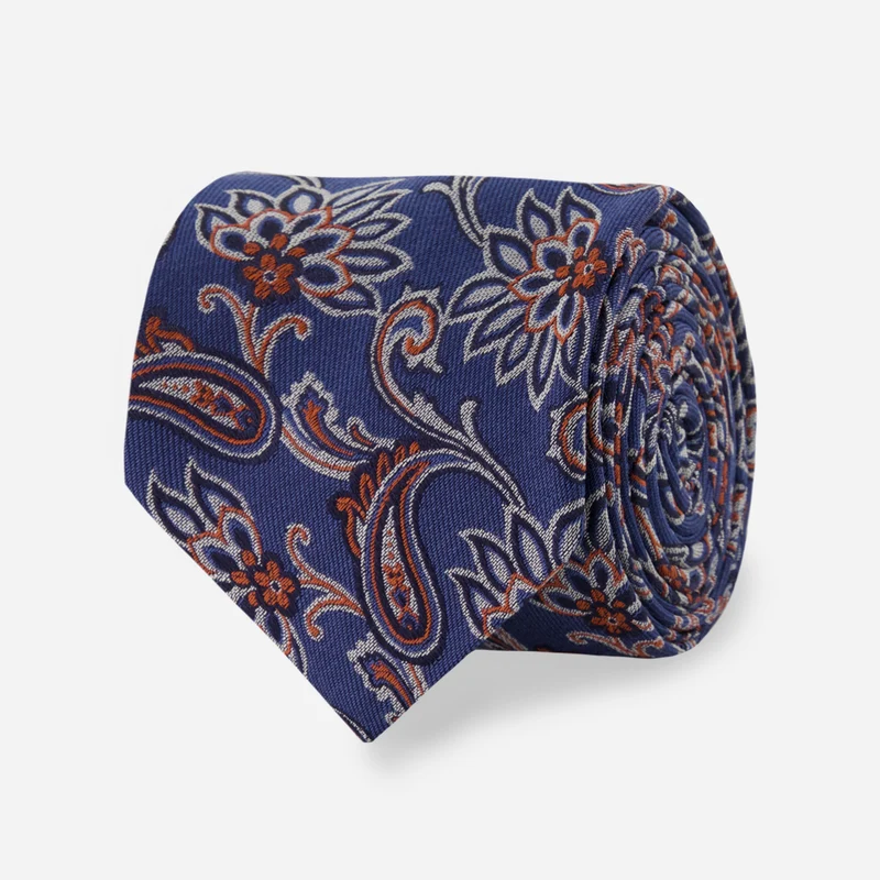 Genoa Paisley Navy Tie