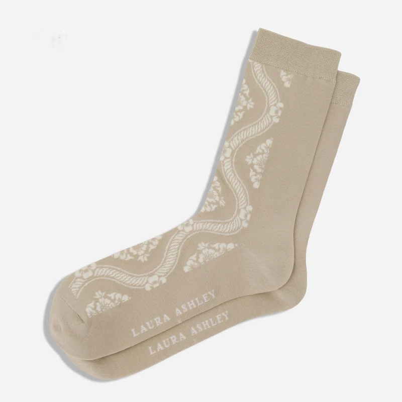 Laura Ashley X The Tie Bar Landford Champagne Dress Socks