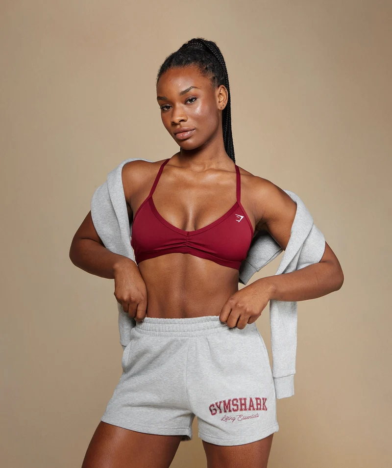 Gymshark Lifting Essentials Graphic Brushed 4' Shorts - Light Grey Core Marl
