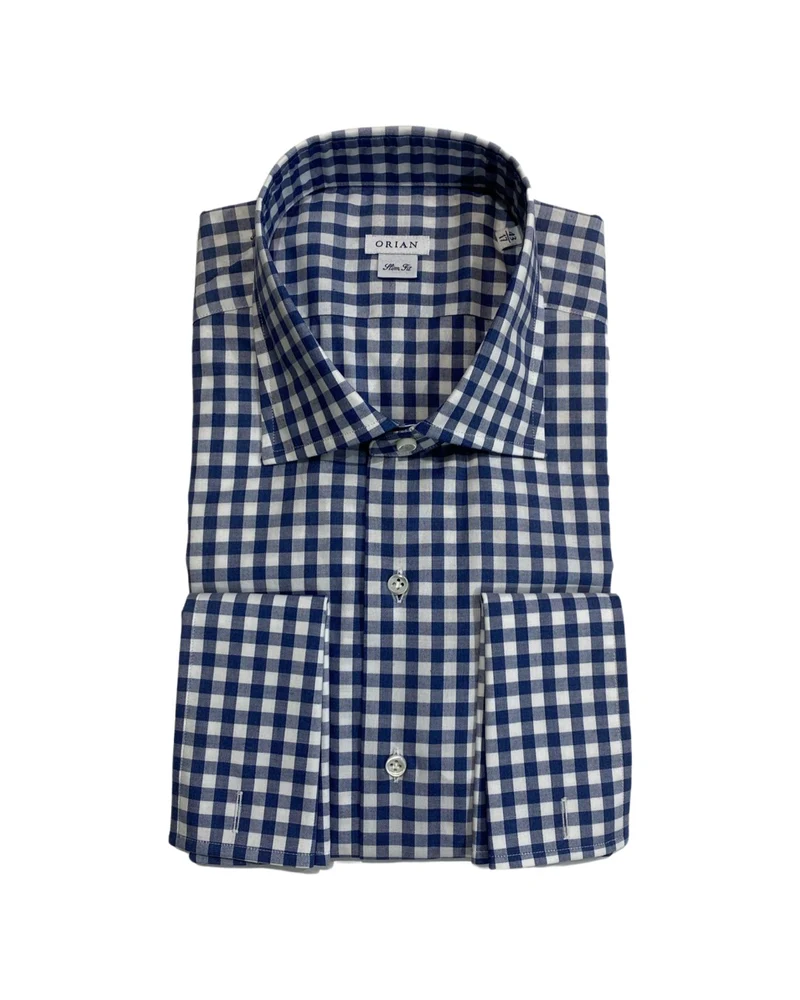 Navy & White Check Shirt by Orian