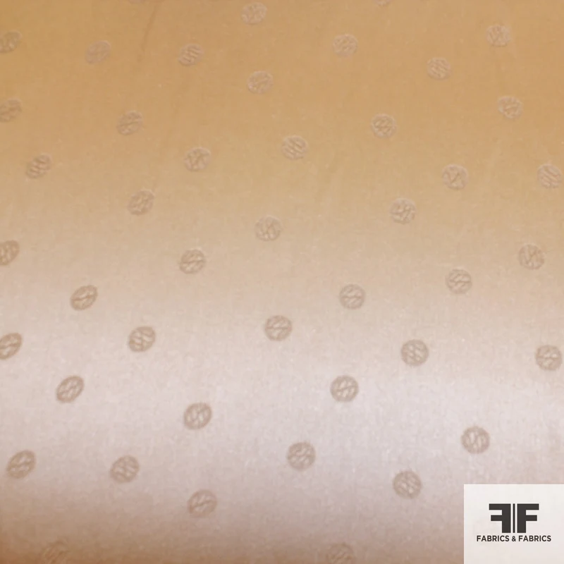 Polka Dot Silk Jacquard - Tan