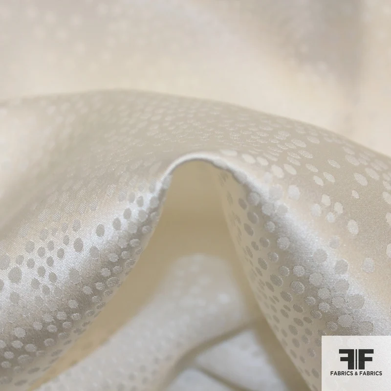Polka Dot Silk Jacquard - Ivory