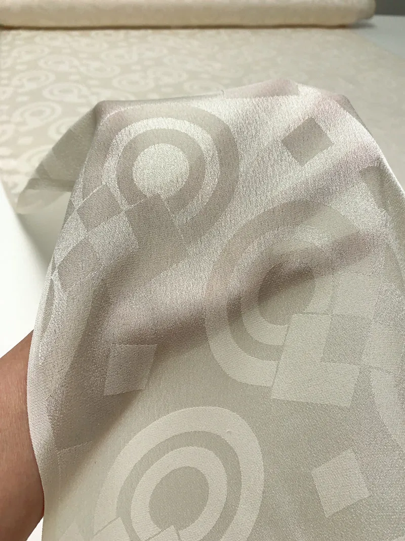 Geometric Silk Jacquard - Ivory