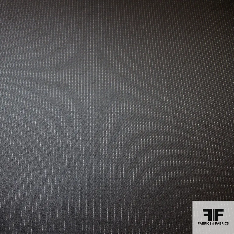 Pin Stripe Wool Suiting - Black