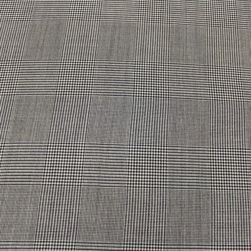 Glen Plaid Wool Suiting - Black/Cream
