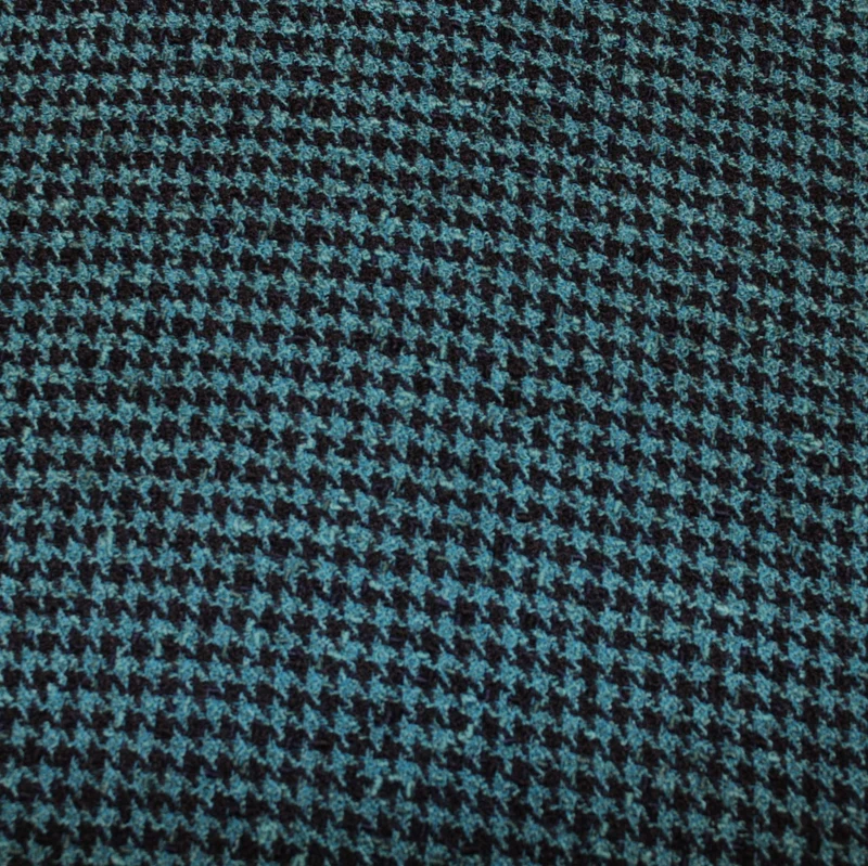 Wool Houndstooth - Navy/Turquoise