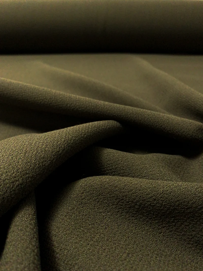 Double-Faced Wool Crepe - Dark Olive Green