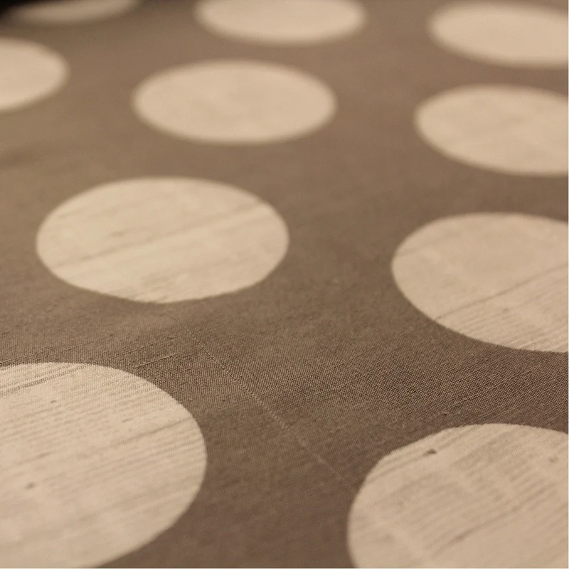 Polka Dot Printed Washed Silk Shantung - Grey