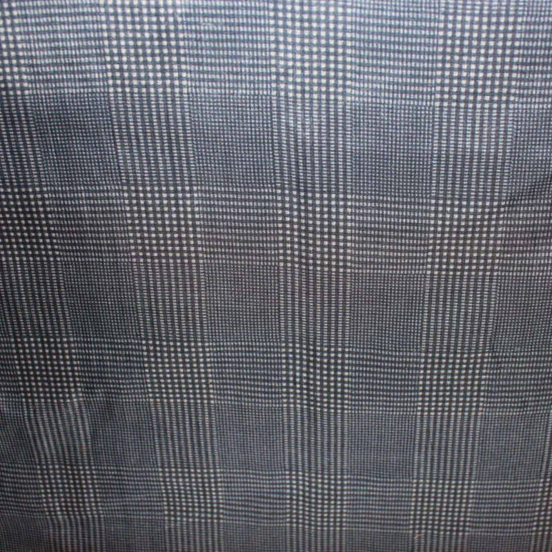 Plaid Printed Silk Organza - Blue/White