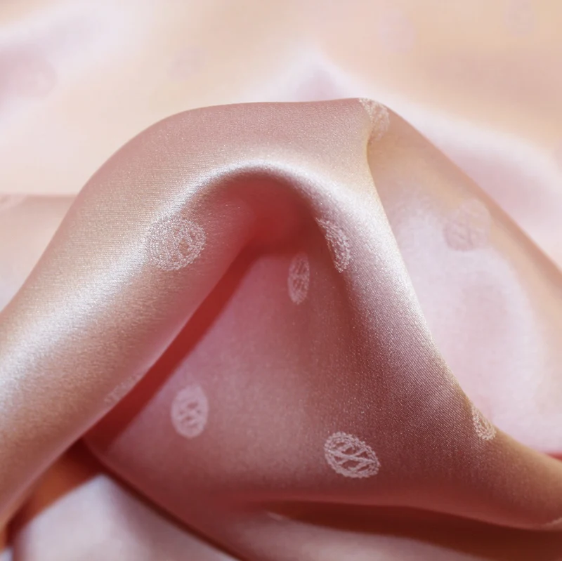 Polka Dot Silk Jacquard - Blush Pink