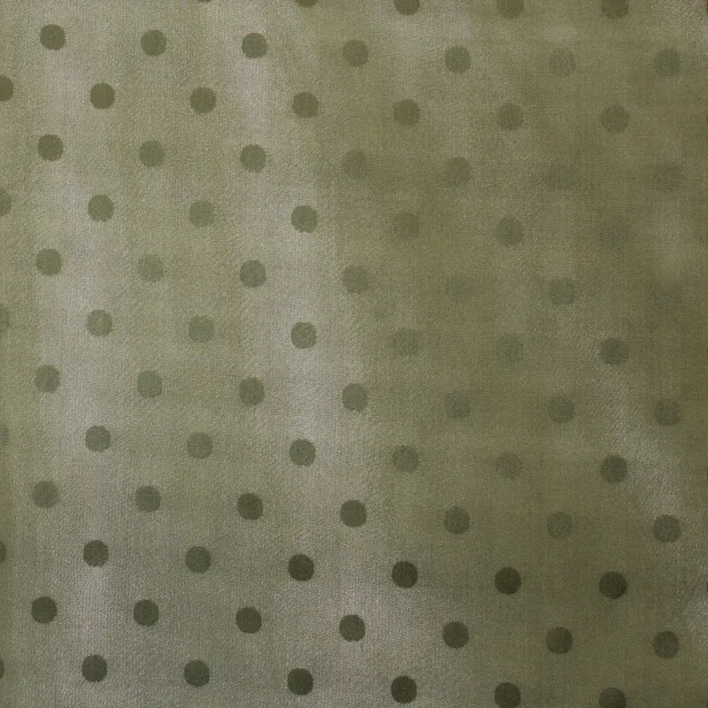 Polka Dot Jacquard Silk Gazar - Green