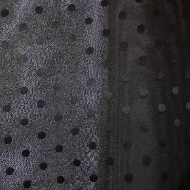 Polka Dot Jacquard Silk Gazar - Black