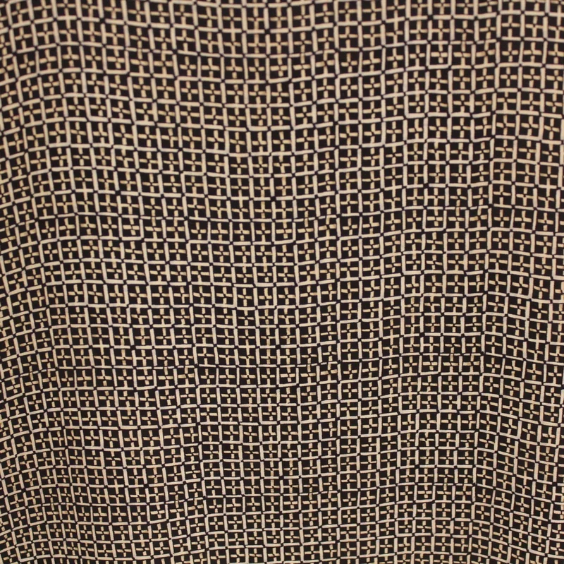 Geometric Silk Printed Georgette - Black/Cream