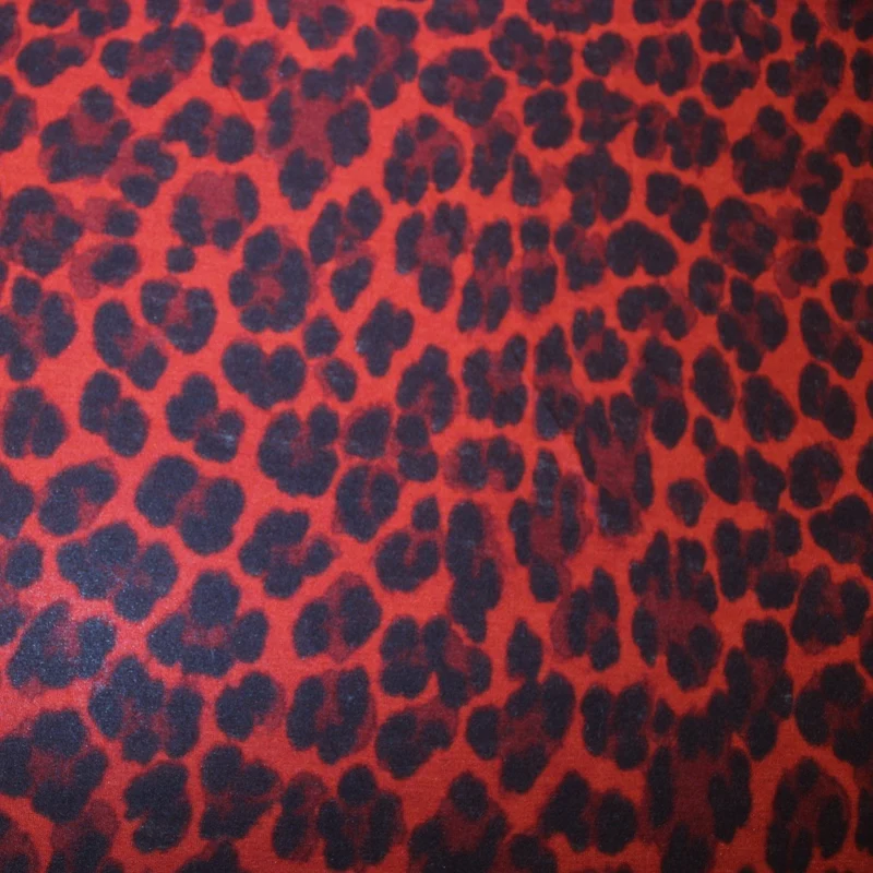 Italian Cheetah Printed Silk Rayon Blend Knit - Red/Black