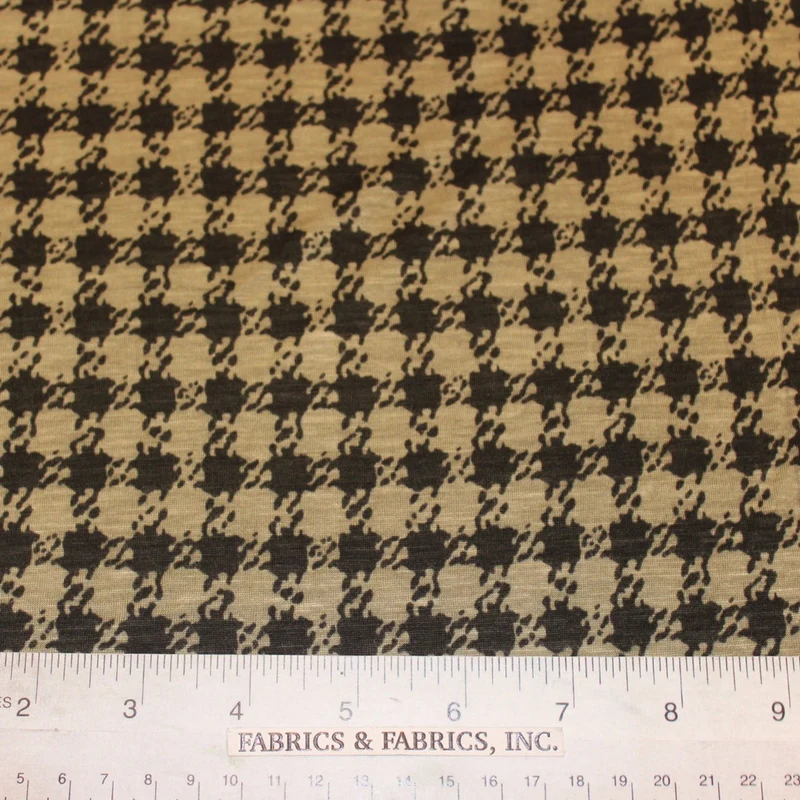 Houndstooth Printed Rayon Blend Knit - Beige/Black