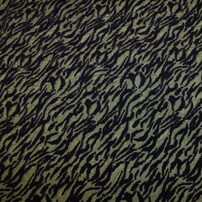 Novelty Textured Polyester Knit - Black/Green