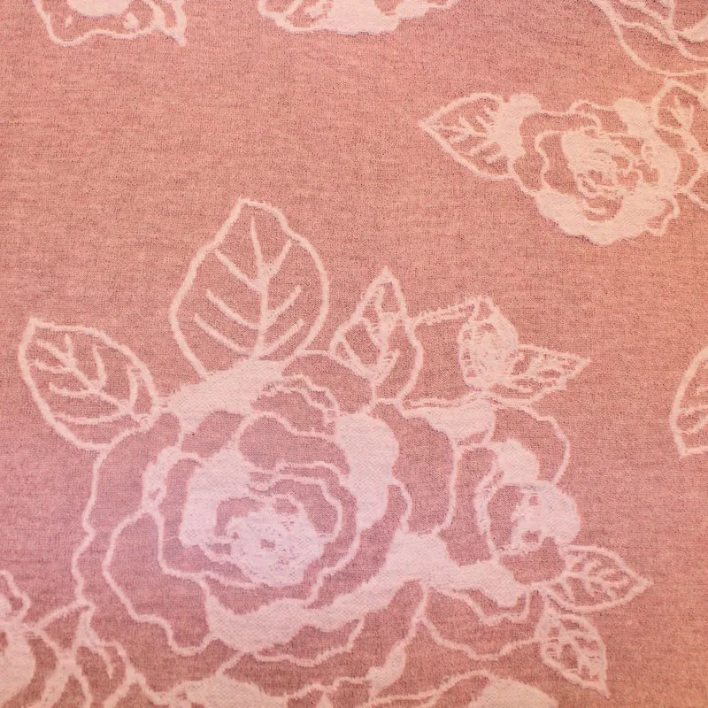Rose Printed Cotton Blend Knit - Pink