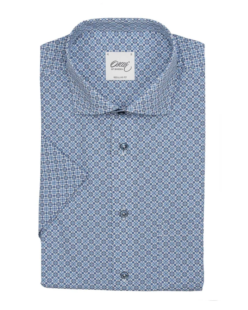 Skjorta Oscar of Sweden - 313 LIGHT BLUE PRINT