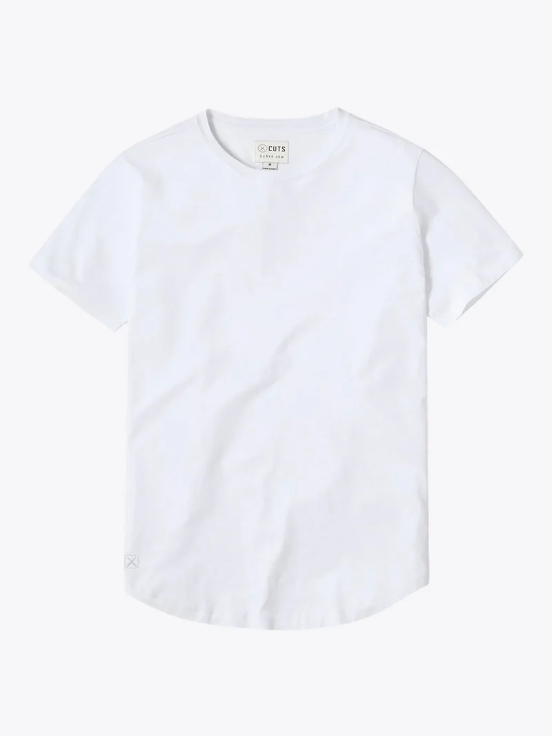 Featherlight Pima Tee | White Signature-fit