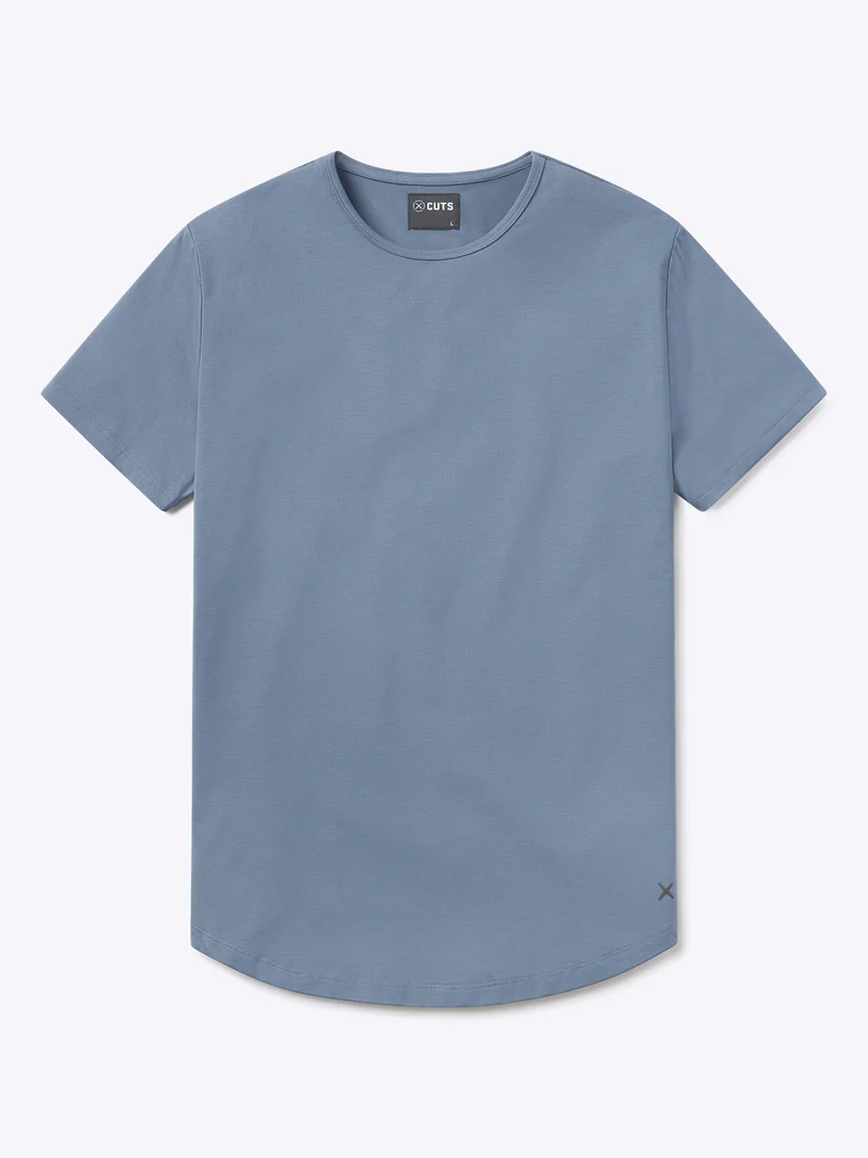 AO Curve-Hem Tee | Cadet Blue Signature-Fit PYCA Pro®