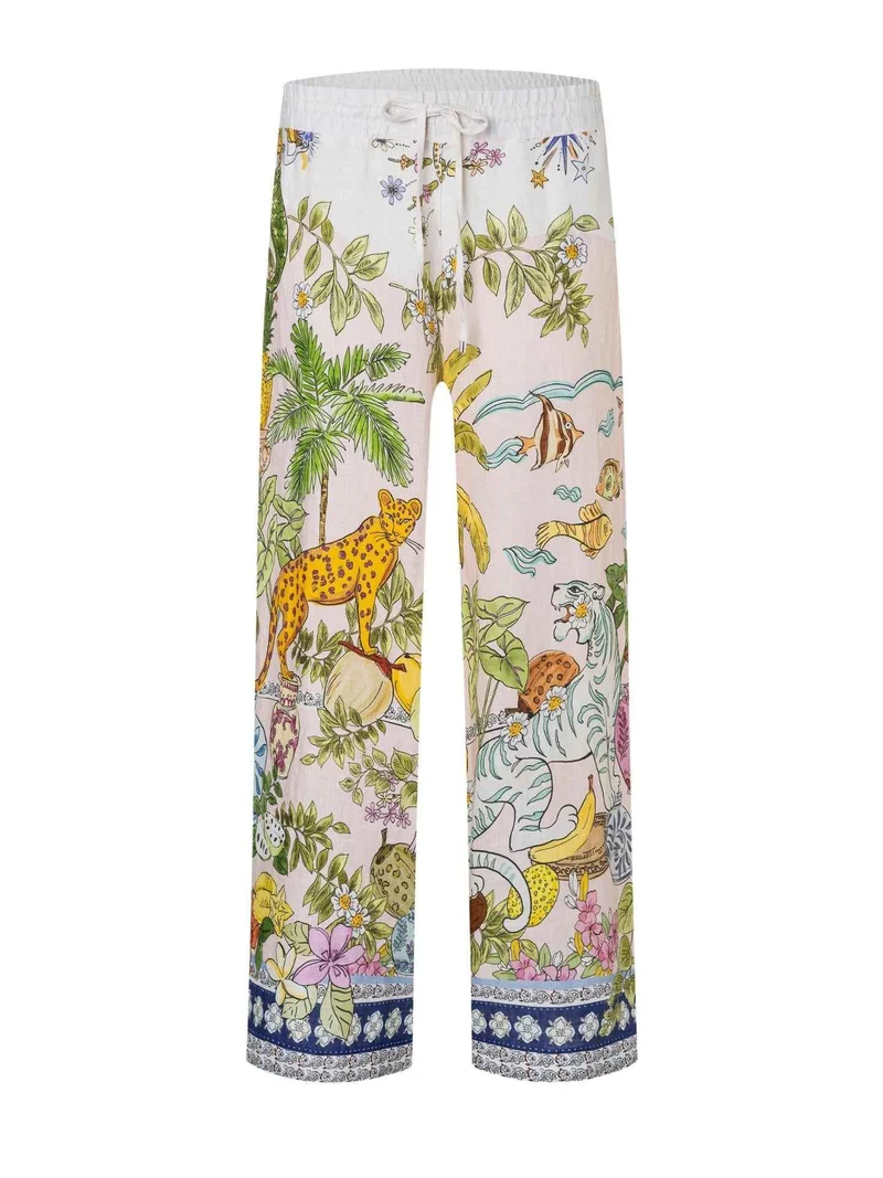 Jungle Print Candice Linnebyxa