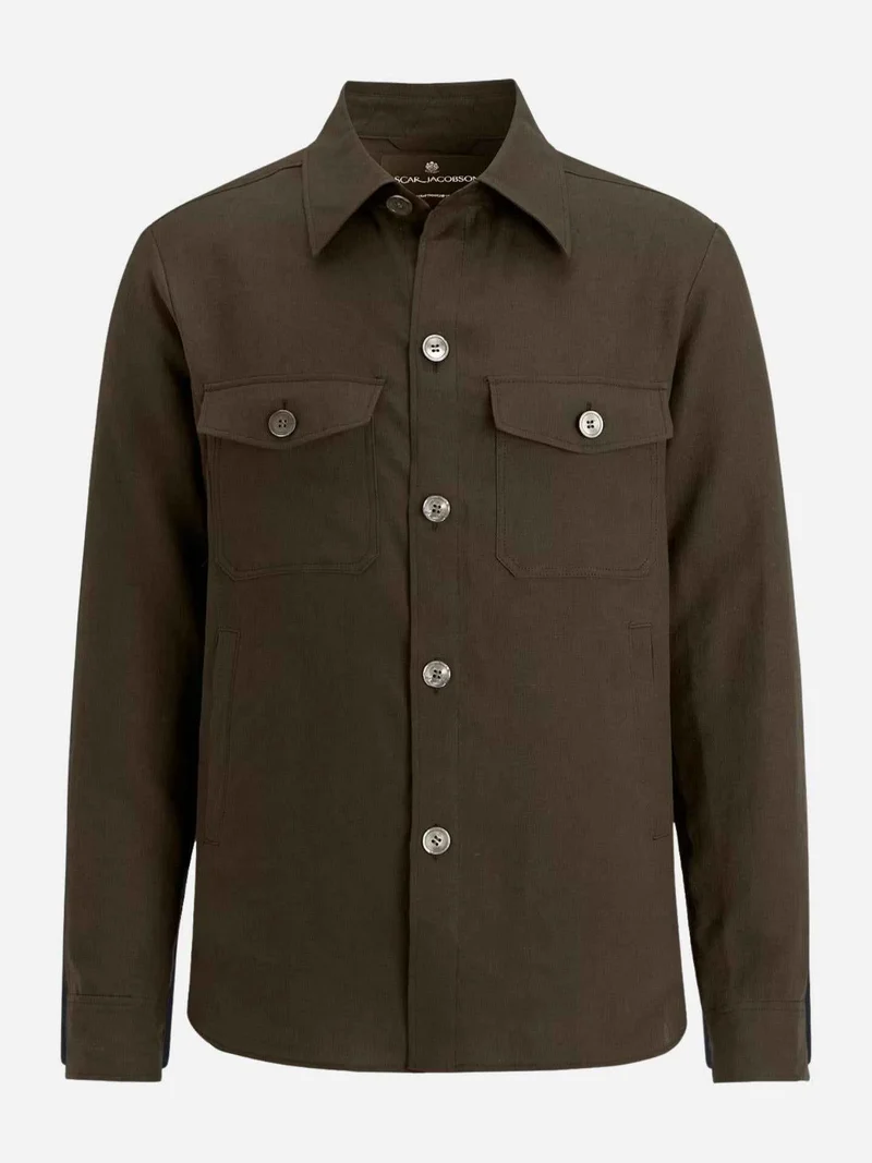 Brun Maverick Overshirt i Linne